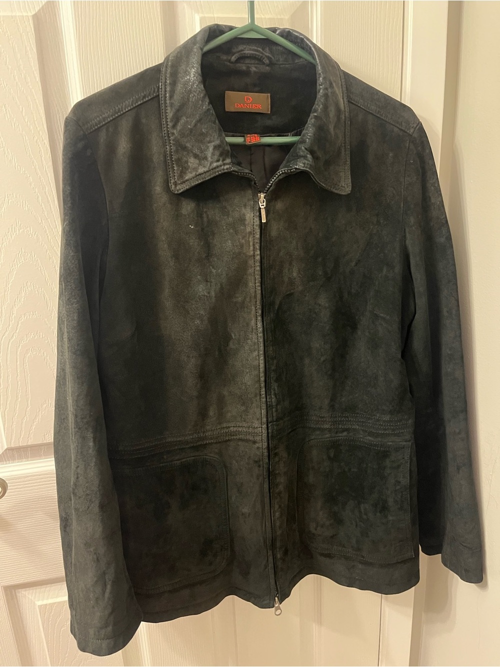 Vintage Danier Black Genuine Suede Leather Jacket XL 90s Y2K